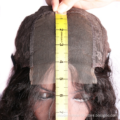 unprocessed virgin indian hair 4*4 curly closure lace wig for black women